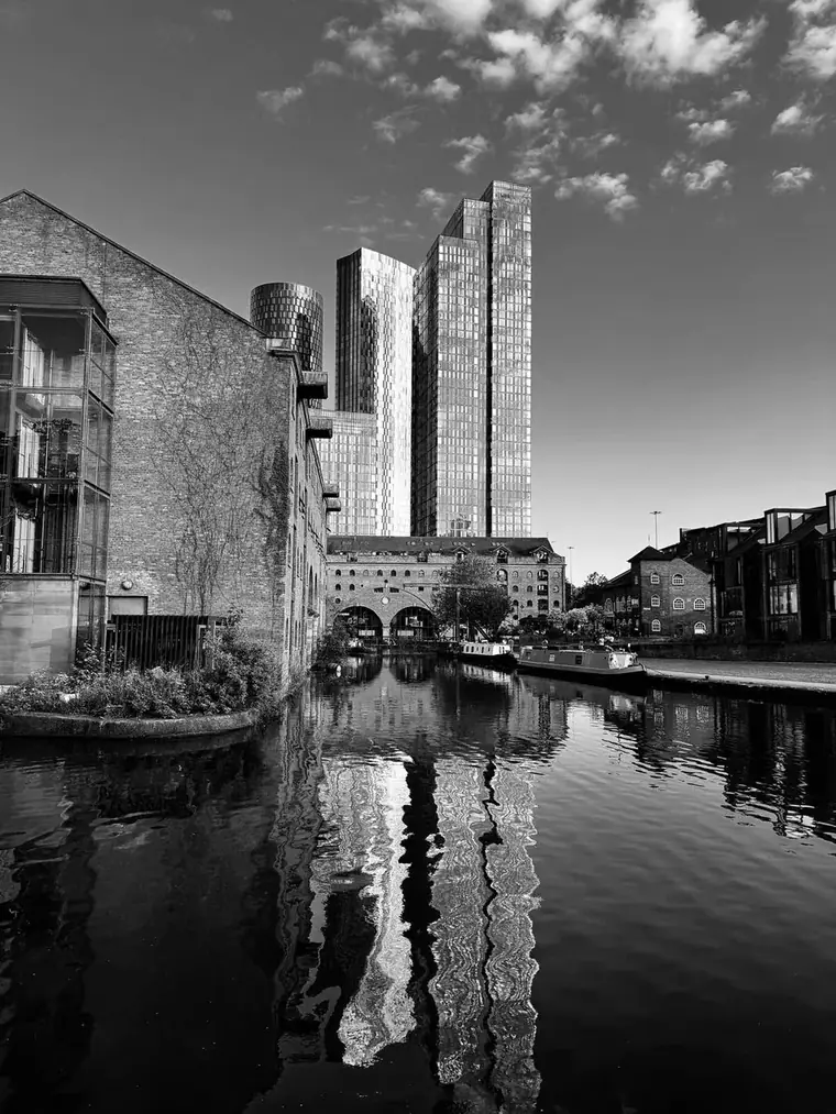 Manchester canal-side skyline